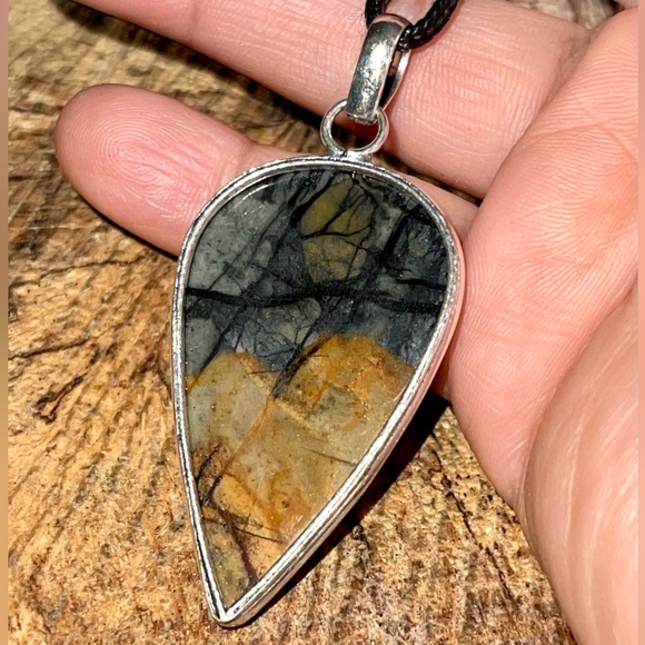 Teardrop Shaped Picasso Jasper Pendant - Picture 12 of 14